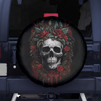 Skull Spare Tire Cover Red Rose - Wonder Print Shop