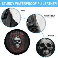 Skull Spare Tire Cover Red Rose - Wonder Print Shop