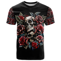 Skull T Shirt Red Rose - Wonder Print Shop
