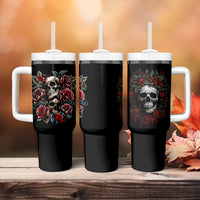 Skull Tumbler With Handle Red Rose - Wonder Print Shop