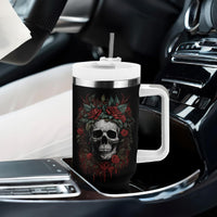 Skull Tumbler With Handle Red Rose - Wonder Print Shop
