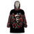 Skull Wearable Blanket Hoodie Red Rose - Wonder Print Shop