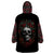 Skull Wearable Blanket Hoodie Red Rose - Wonder Print Shop