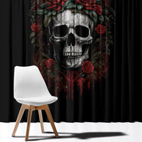 Skull Window Curtain Red Rose - Wonder Print Shop