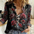 Skull Women Casual Shirt Red Rose - Wonder Print Shop