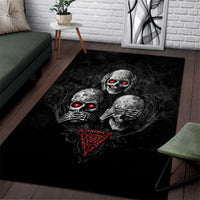 Skull Area Rug No See No Hear No Speak Evil - Wonder Print Shop