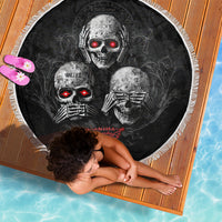 Skull Beach Blanket No See No Hear No Speak Evil - Wonder Print Shop