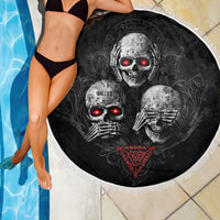 Skull Beach Blanket No See No Hear No Speak Evil - Wonder Print Shop