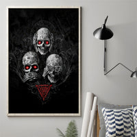 Skull Canvas Wall Art No See No Hear No Speak Evil - Wonder Print Shop
