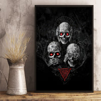 Skull Canvas Wall Art No See No Hear No Speak Evil - Wonder Print Shop