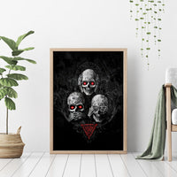 Skull Canvas Wall Art No See No Hear No Speak Evil - Wonder Print Shop
