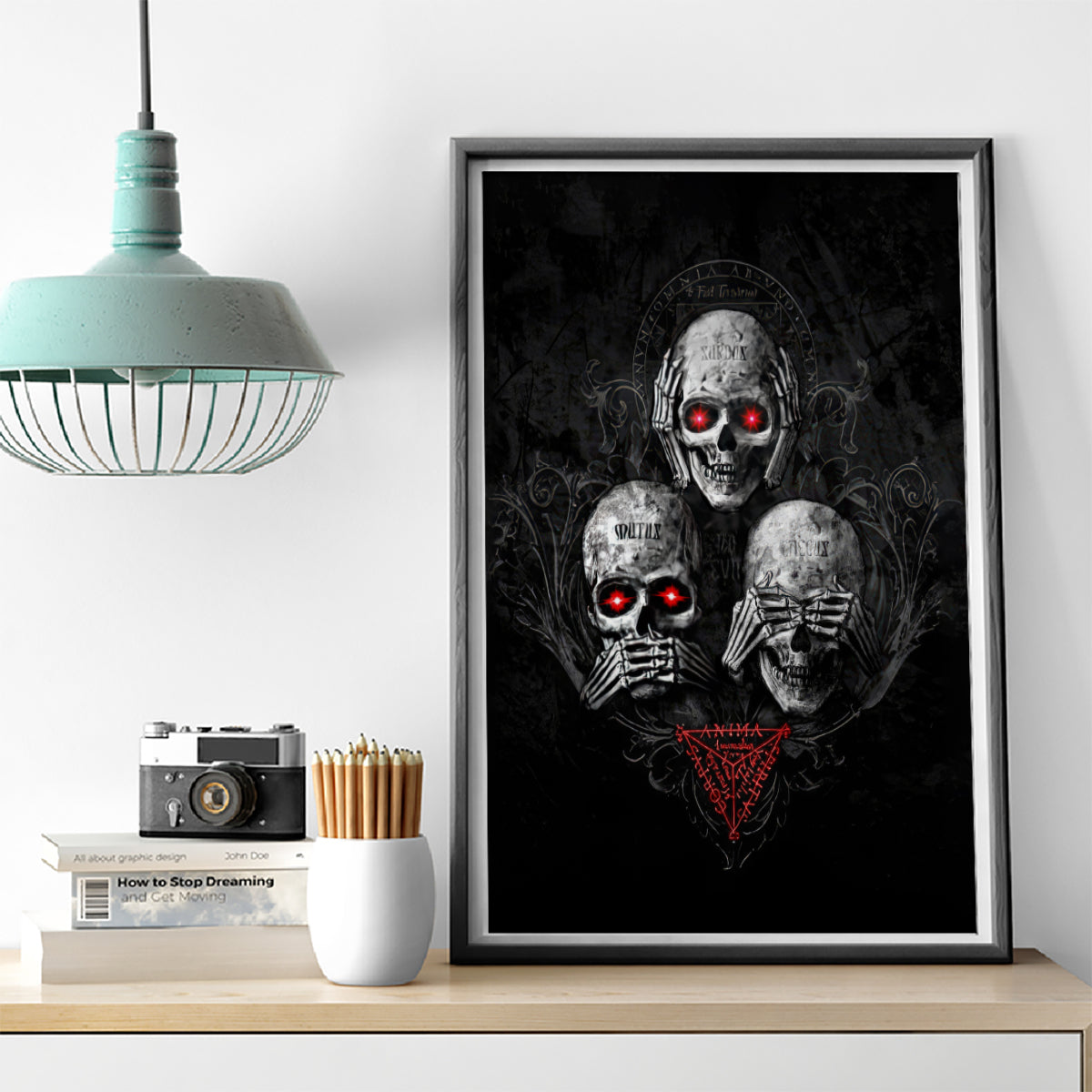 Skull Canvas Wall Art No See No Hear No Speak Evil - Wonder Print Shop