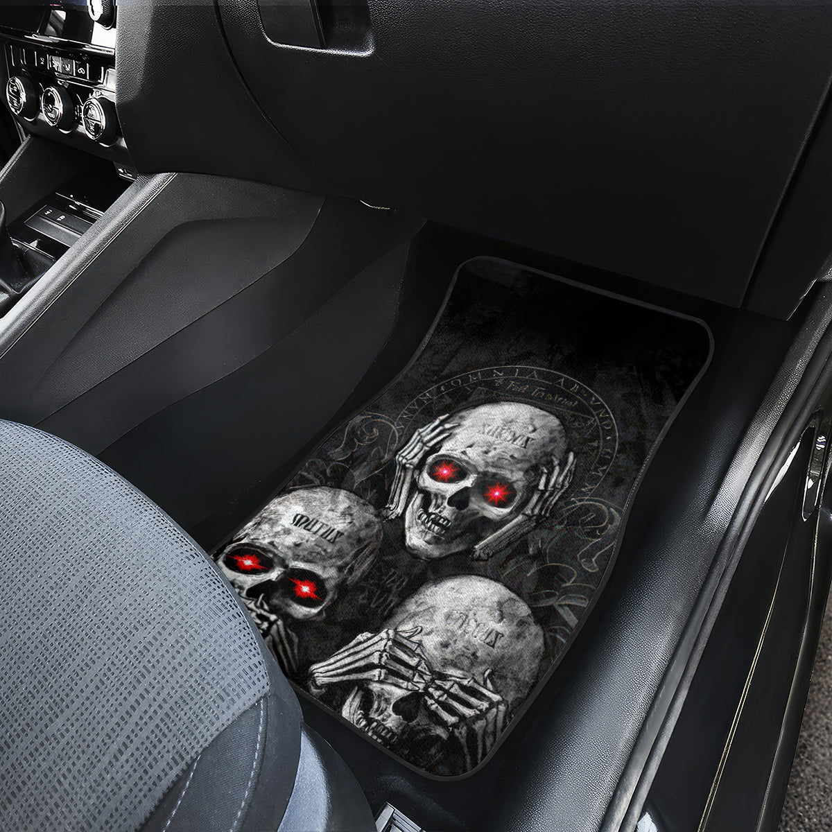 Skull Car Mats No See No Hear No Speak Evil - Wonder Print Shop