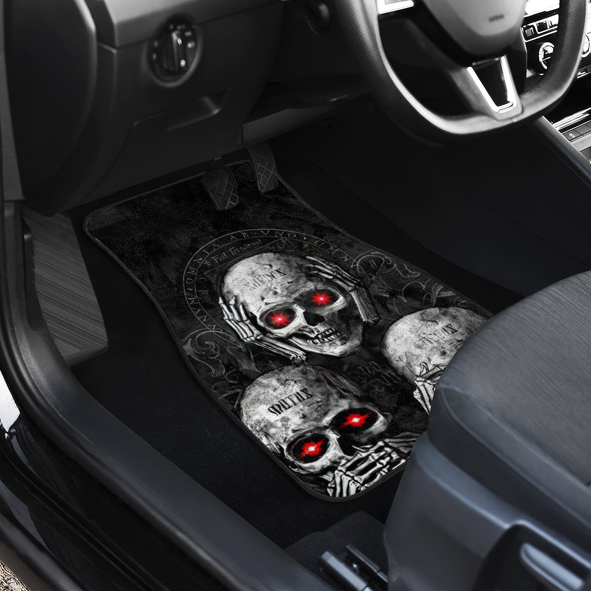 Skull Car Mats No See No Hear No Speak Evil - Wonder Print Shop