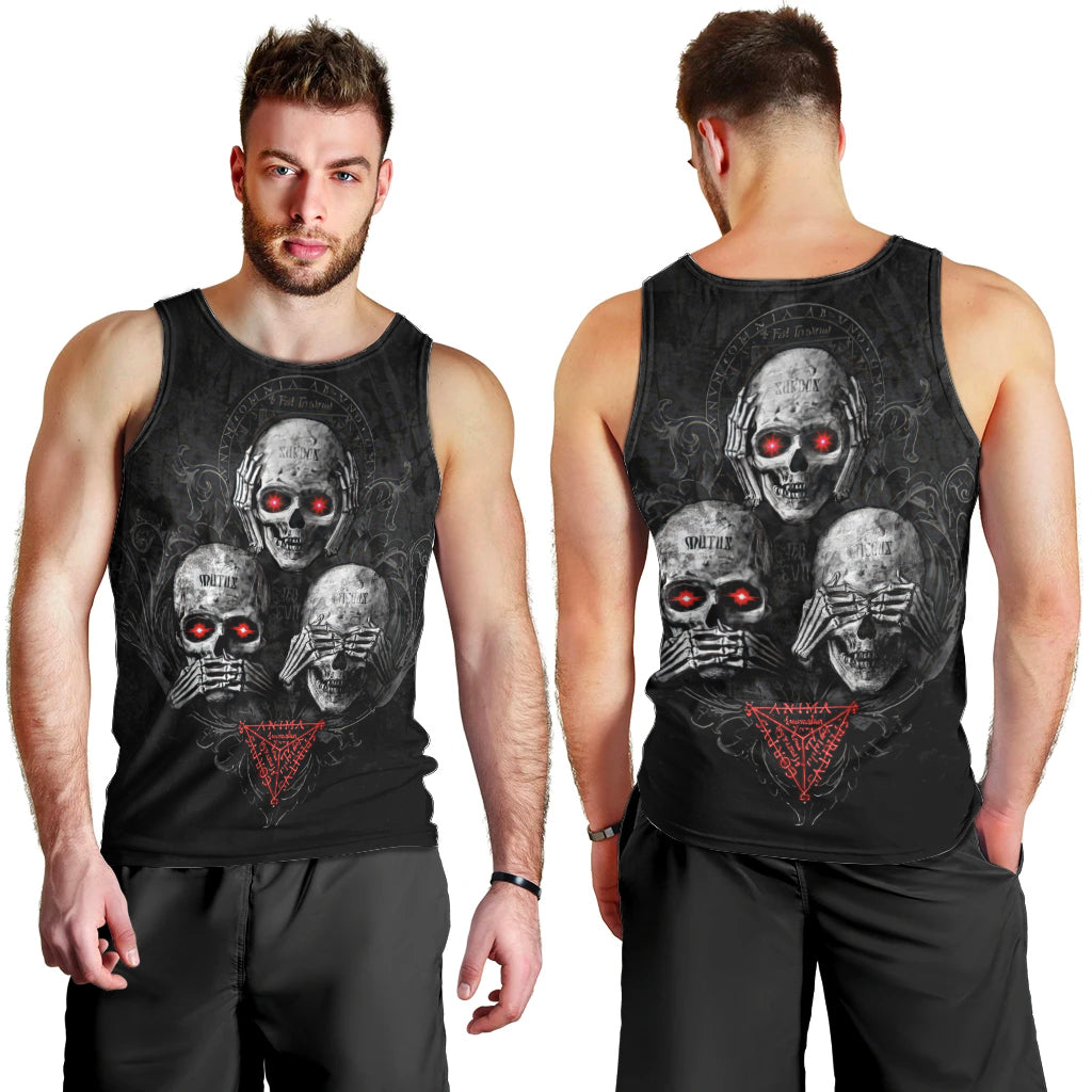 Skull Men Tank Top No See No Hear No Speak Evil DT01