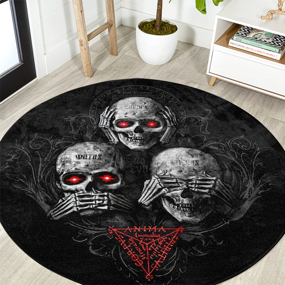 skull-round-carpet-no-see-no-hear-no-speak-evil