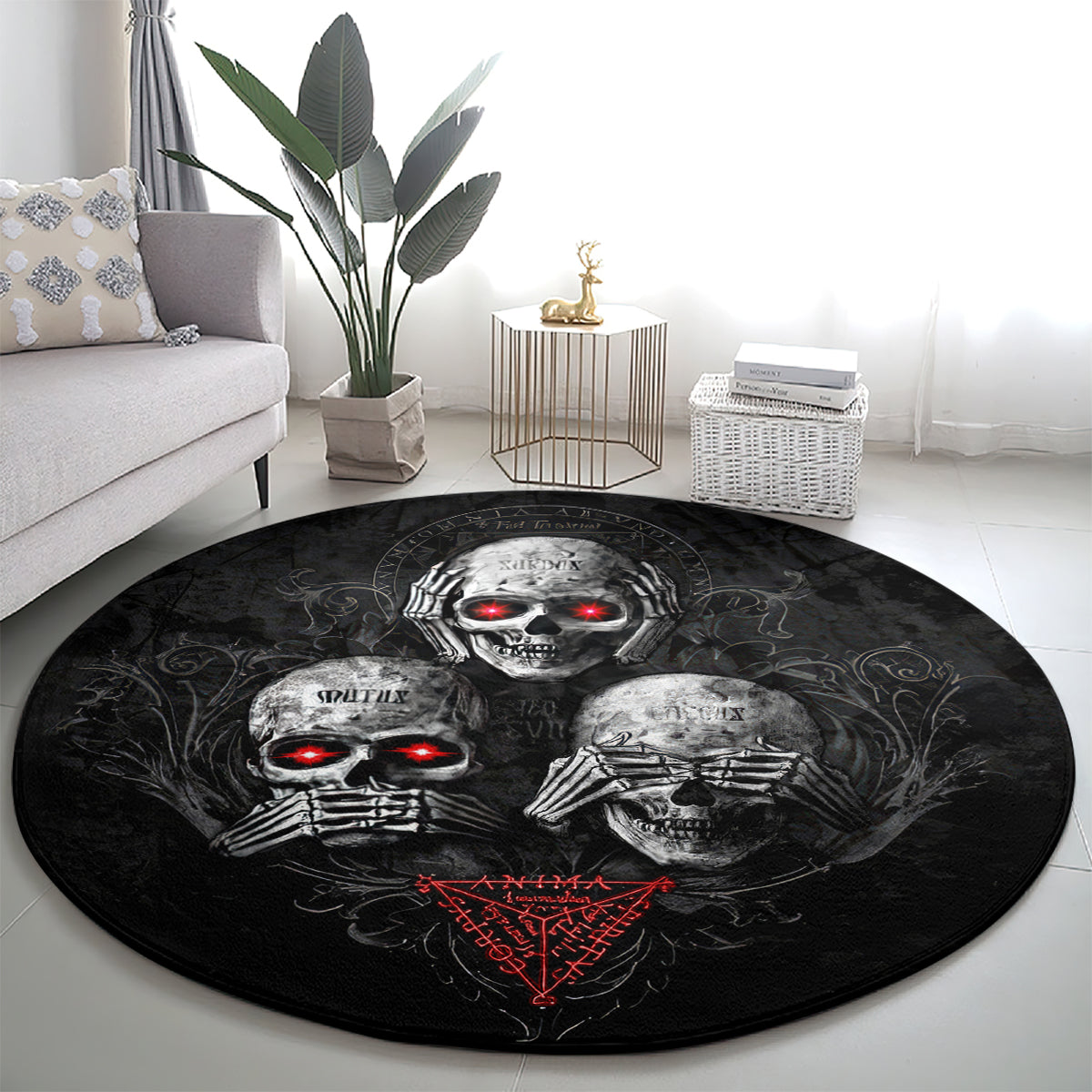 skull-round-carpet-no-see-no-hear-no-speak-evil