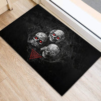 Skull Rubber Doormat No See No Hear No Speak Evil - Wonder Print Shop