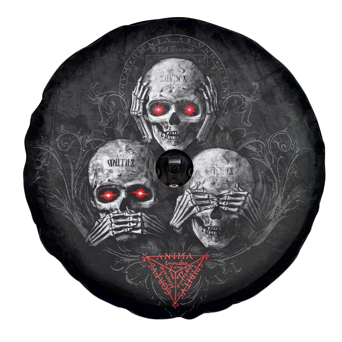 Skull Spare Tire Cover No See No Hear No Speak Evil - Wonder Print Shop