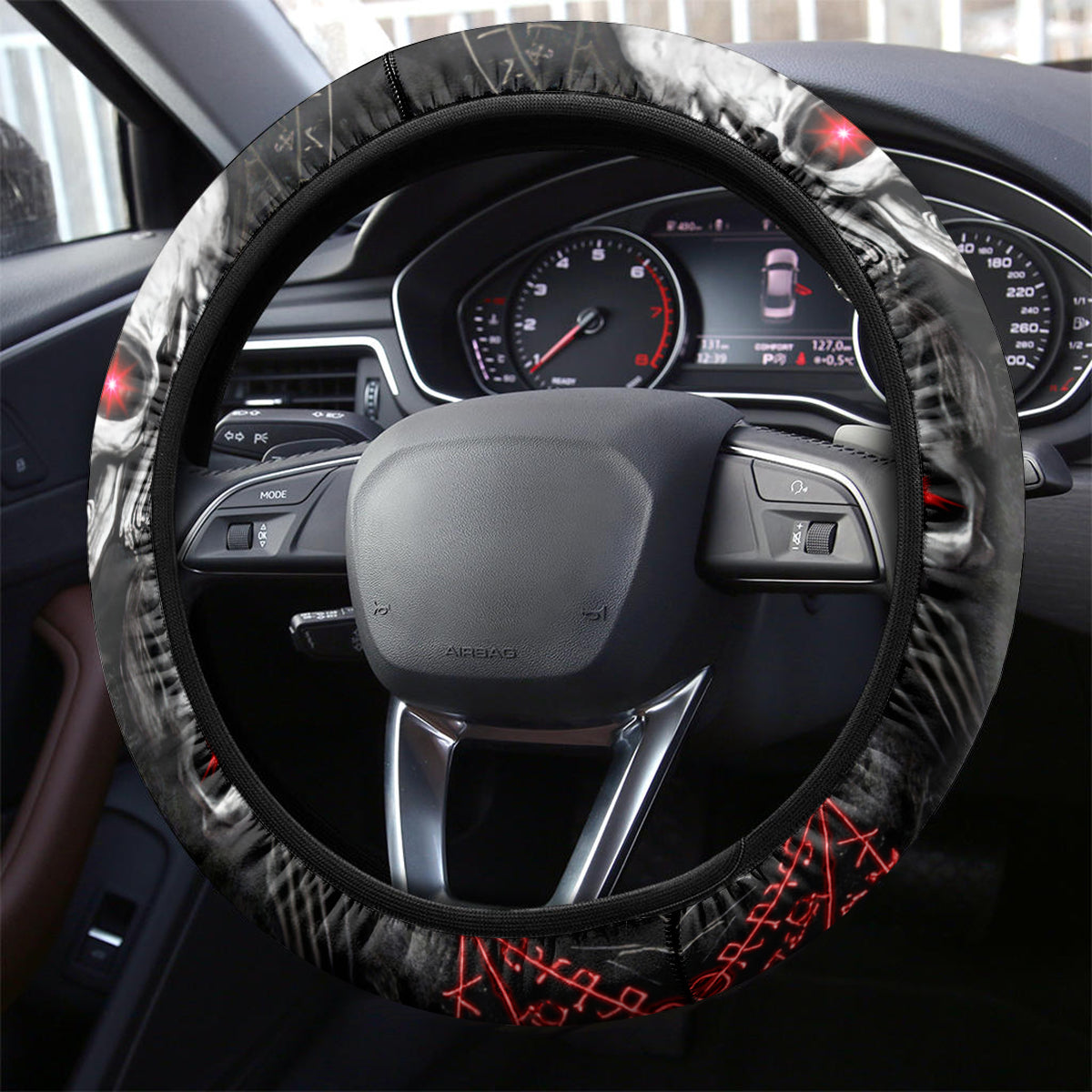 Skull Steering Wheel Cover No See No Hear No Speak Evil - Wonder Print Shop