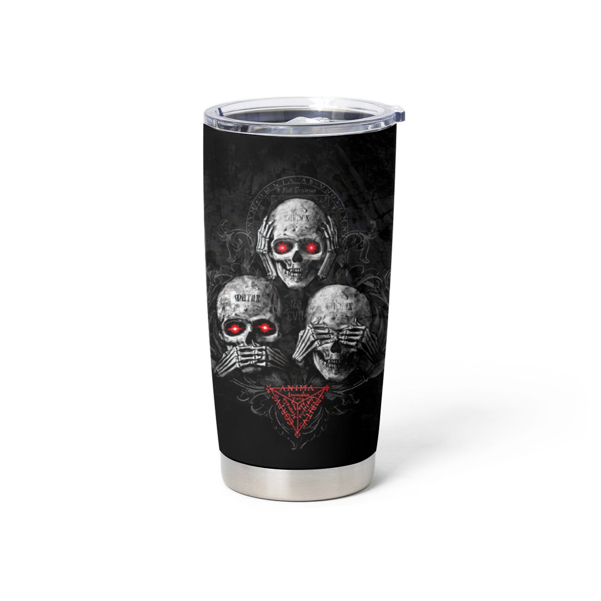 Skull Tumbler Cup No See No Hear No Speak Evil - Wonder Print Shop