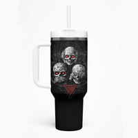 Skull Tumbler With Handle No See No Hear No Speak Evil - Wonder Print Shop