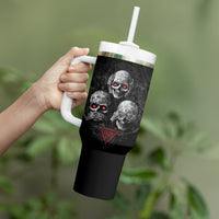 Skull Tumbler With Handle No See No Hear No Speak Evil - Wonder Print Shop
