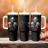 Skull Tumbler With Handle No See No Hear No Speak Evil - Wonder Print Shop