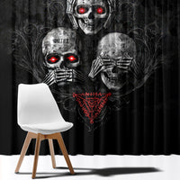 Skull Window Curtain No See No Hear No Speak Evil - Wonder Print Shop