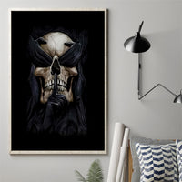 Skull Canvas Wall Art No See Evil Red Rose Jean - Wonder Print Shop
