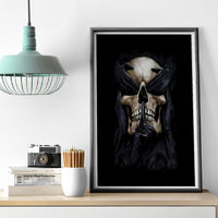Skull Canvas Wall Art No See Evil Red Rose Jean - Wonder Print Shop