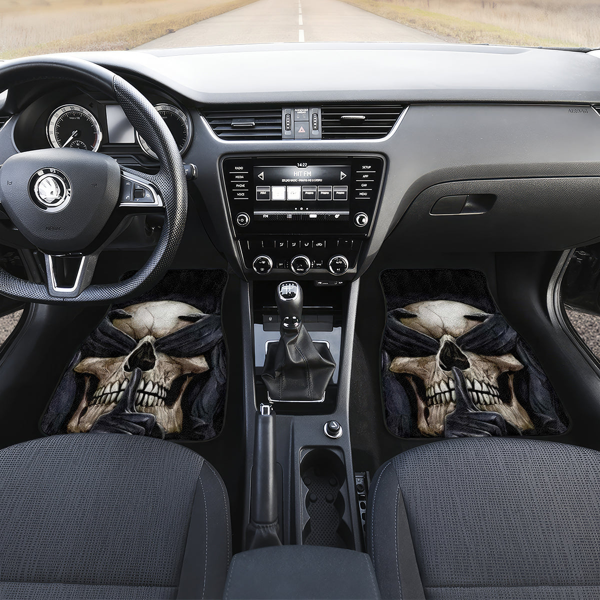 Skull Car Mats No See Evil Red Rose Jean - Wonder Print Shop