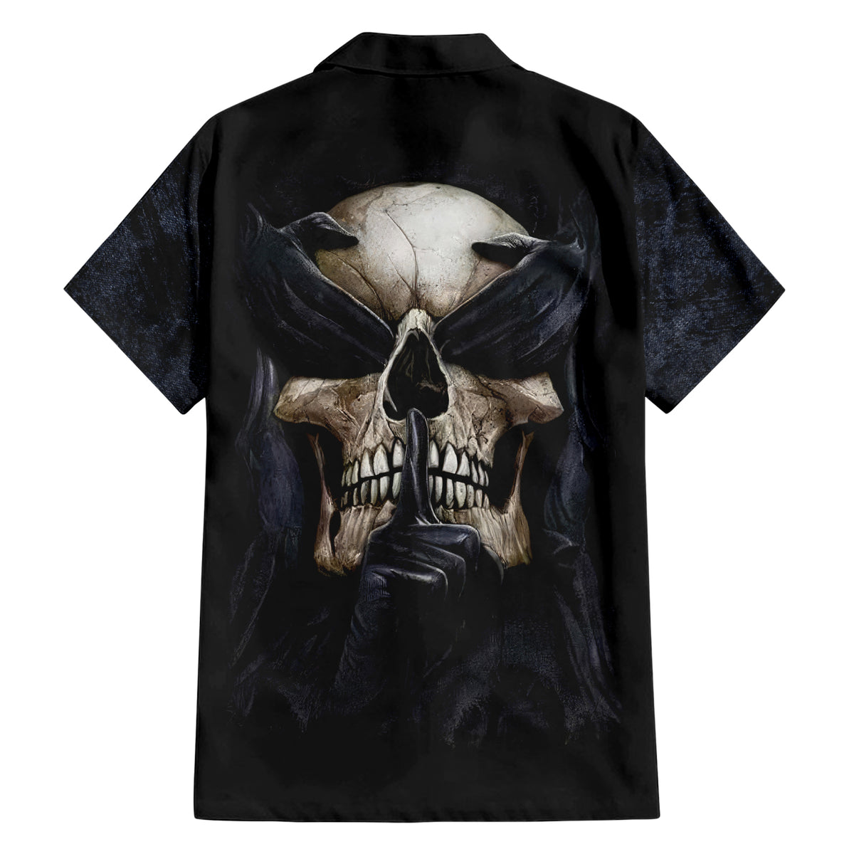 Skull Hawaiian Shirt No See Evil Red Rose Jean - Wonder Print Shop