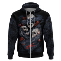 Skull Hoodie No See Evil Red Rose Jean - Wonder Print Shop