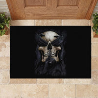 Skull Rubber Doormat No See Evil Red Rose Jean - Wonder Print Shop