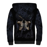 Skull Sherpa Hoodie No See Evil Red Rose Jean - Wonder Print Shop