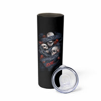 Skull Skinny Tumbler No See Evil Red Rose Jean - Wonder Print Shop
