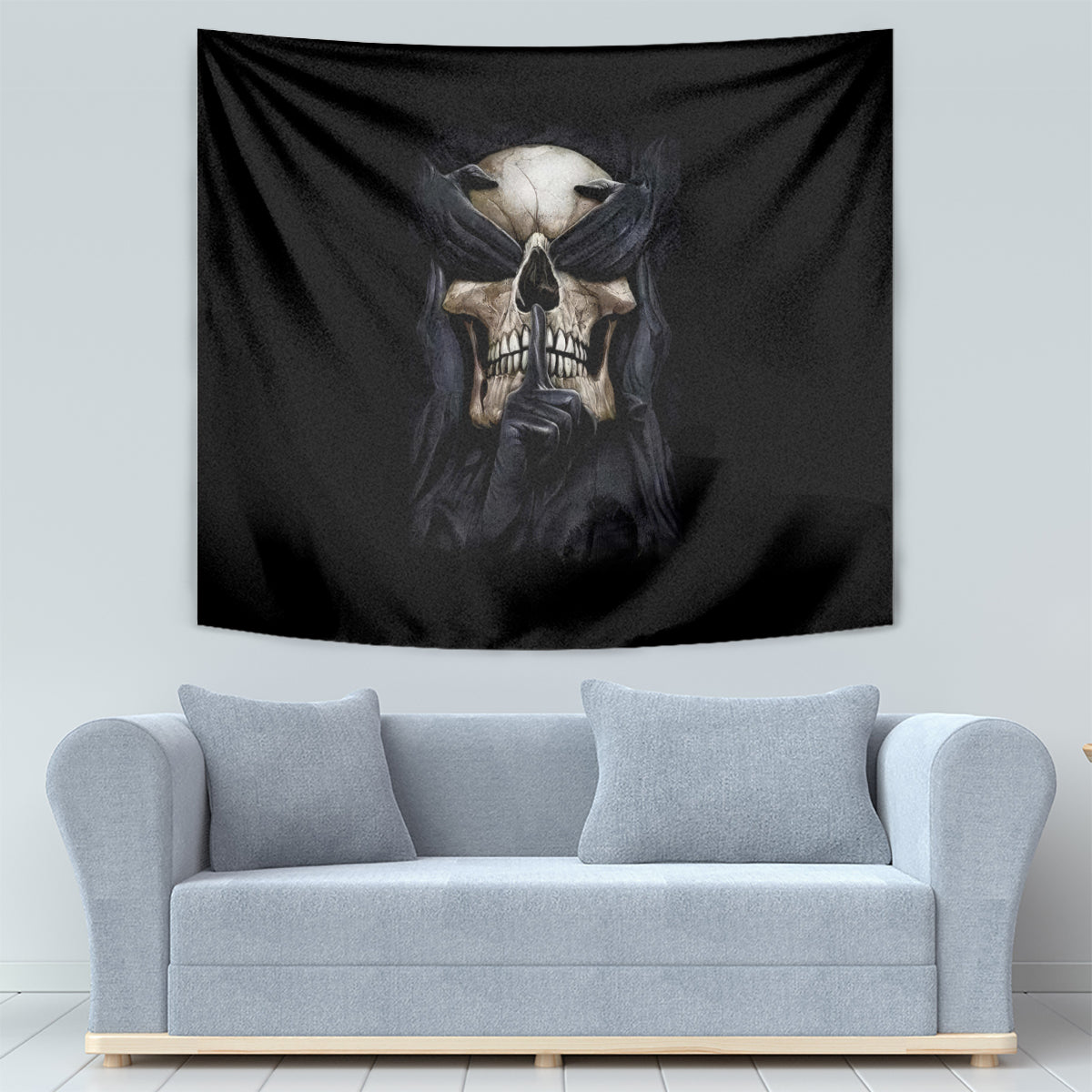 Skull Tapestry No See Evil Red Rose Jean - Wonder Print Shop