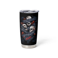 Skull Tumbler Cup No See Evil Red Rose Jean - Wonder Print Shop