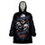 Skull Wearable Blanket Hoodie No See Evil Red Rose Jean - Wonder Print Shop