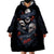 Skull Wearable Blanket Hoodie No See Evil Red Rose Jean - Wonder Print Shop
