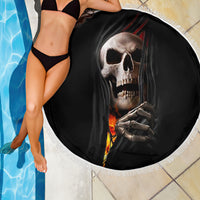 Skull Beach Blanket Skeleton Ripped Inside Flame - Wonder Print Shop