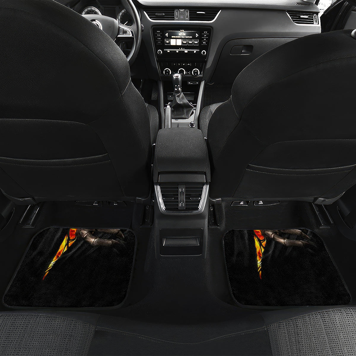 Skull Car Mats Skeleton Ripped Inside Flame - Wonder Print Shop
