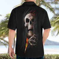 Skull Hawaiian Shirt Skeleton Ripped Inside Flame - Wonder Print Shop