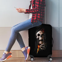 Skull Luggage Cover Skeleton Ripped Inside Flame - Wonder Print Shop
