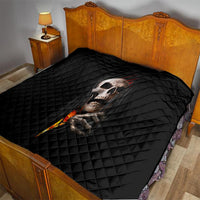 Skull Quilt Skeleton Ripped Inside Flame - Wonder Print Shop
