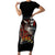 Skull Short Sleeve Bodycon Dress Skeleton Ripped Inside Flame - Wonder Print Shop