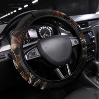 Skull Steering Wheel Cover Skeleton Ripped Inside Flame - Wonder Print Shop
