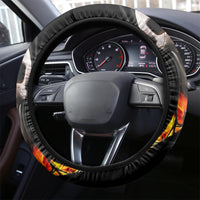 Skull Steering Wheel Cover Skeleton Ripped Inside Flame - Wonder Print Shop