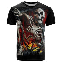 Skull T Shirt Skeleton Ripped Inside Flame - Wonder Print Shop